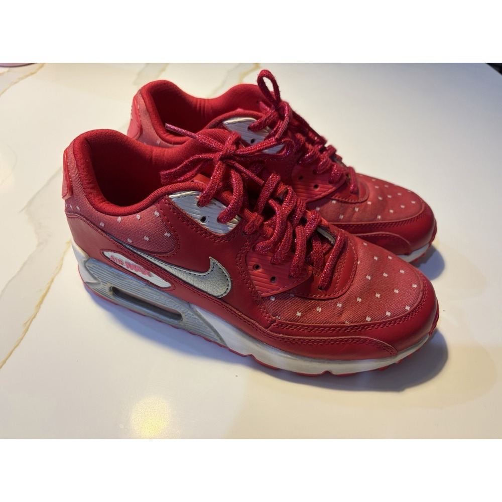 Nike Air Max 90 GS Red Polka Dot Sneakers Youth Size 6Y Women's 7.5 Cute Y2K